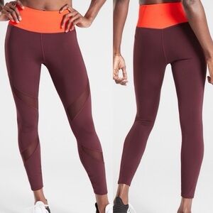 Athleta Tenacity 7/8 Tight In Powerlift Antique Burgundy XS